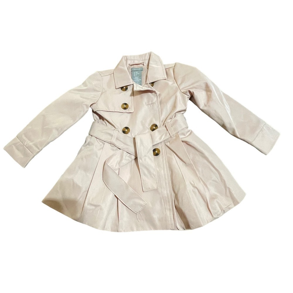 Tahari Light Blush Pink Double-Breasted Trench Coat
